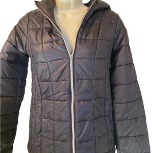Women's Charcoal Hooded Puffer Jacket